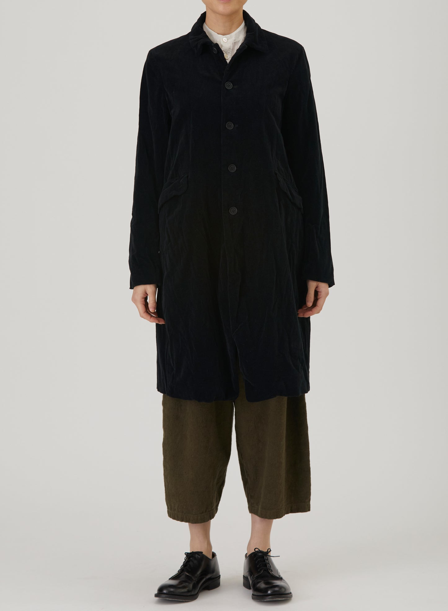 Brushed Cotton Balmacaan Coat