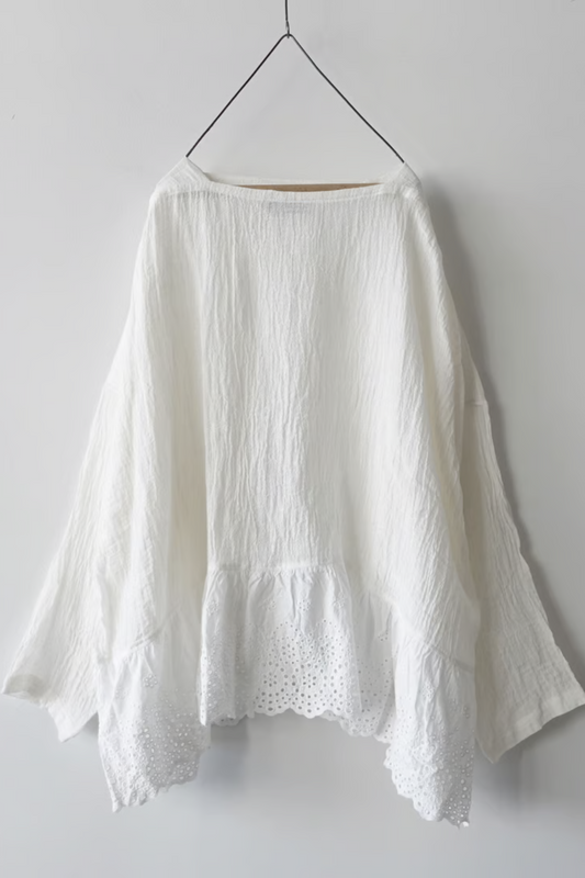 LINEN VOILE LACE BLOUSE
