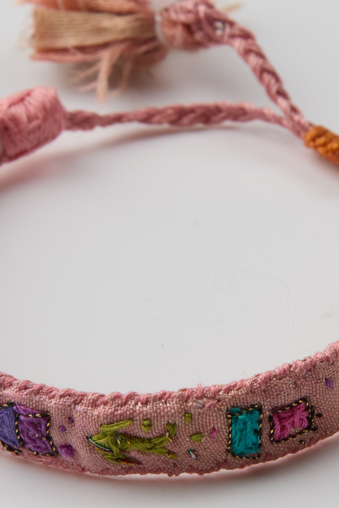 PINK EMBROIDERED BRACELET