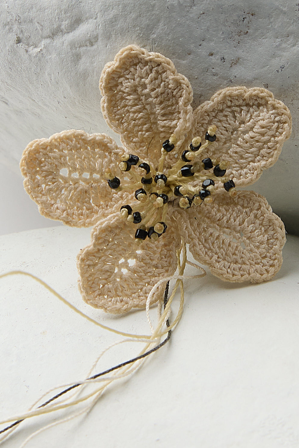 HAND CROCHET FLOWER BROOCH