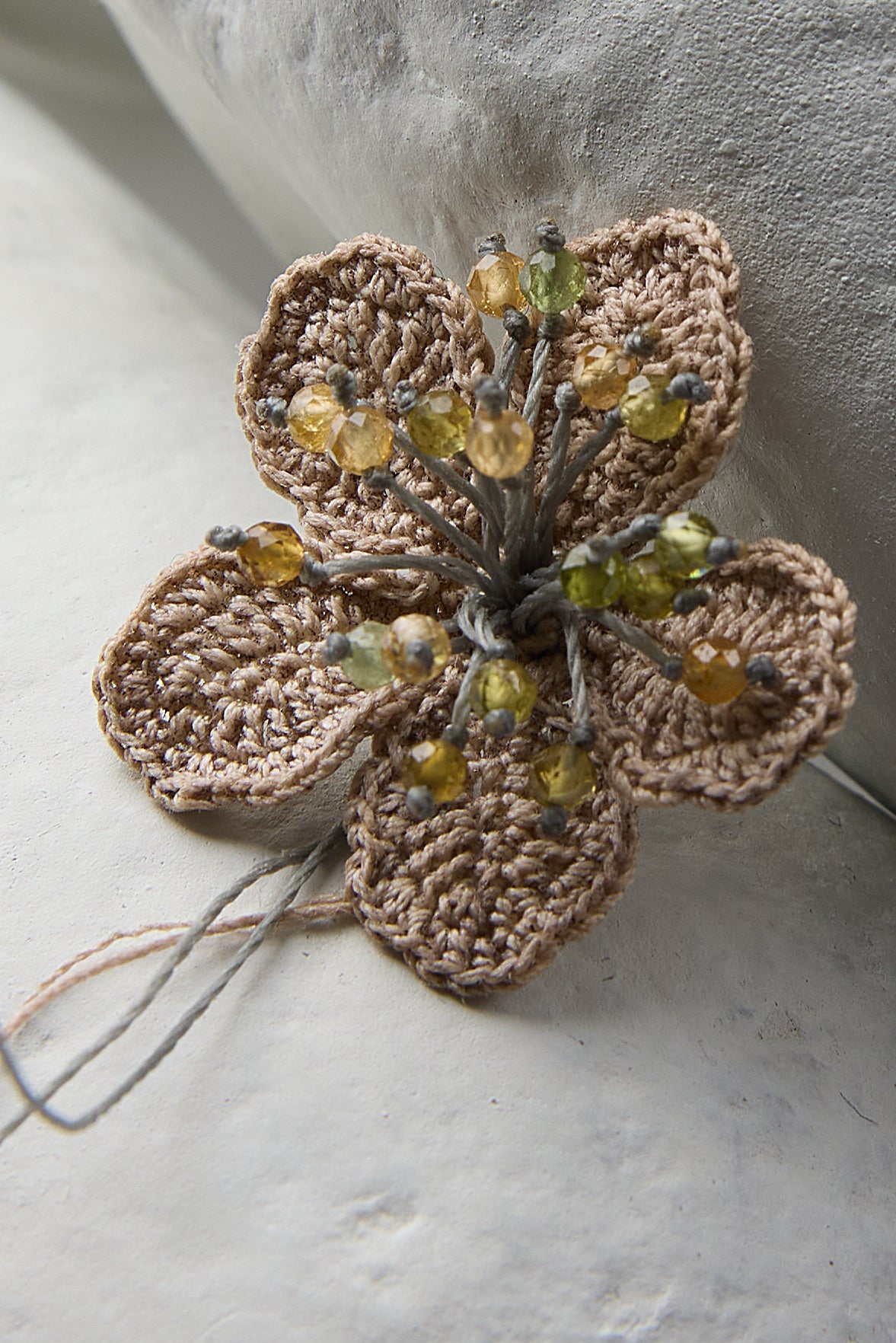 HAND CROCHET FLOWER BROOCH