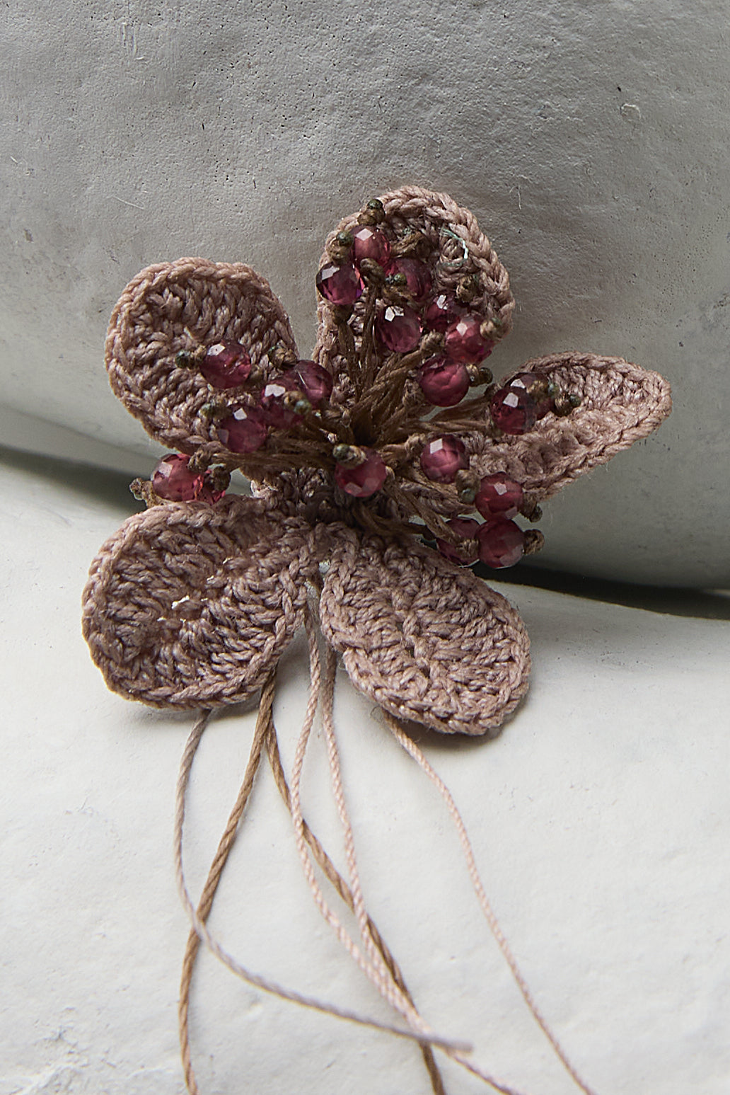 HAND CROCHET FLOWER BROOCH