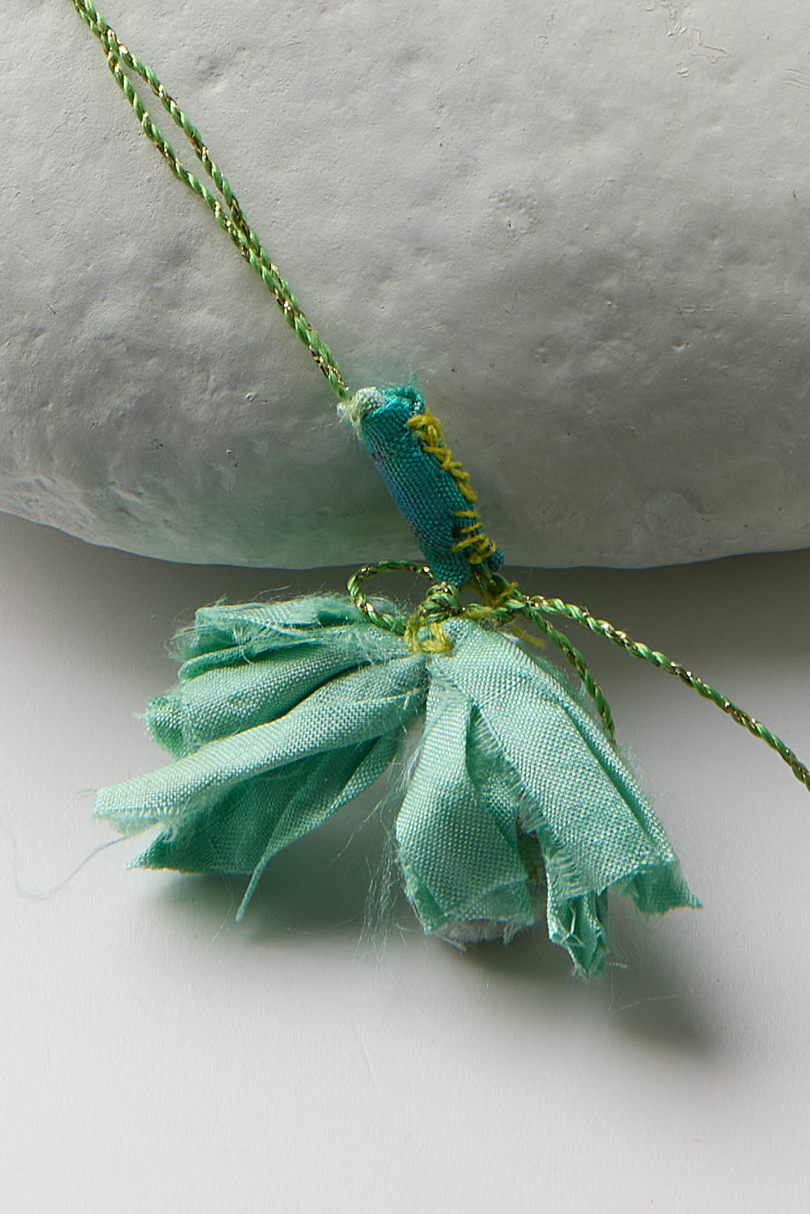 EMBROIDERED VELVET HEART NECKLACE