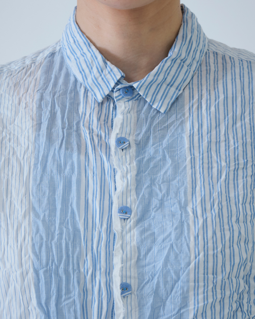 SHIRRING STRIPE BLOUSE