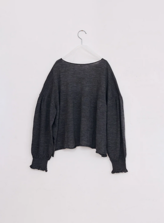 GATHERED SLEEVE SWEATER