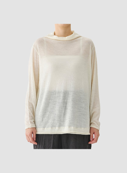 WOOL GAUZE TURTLENECK JERSEY PULLOVER