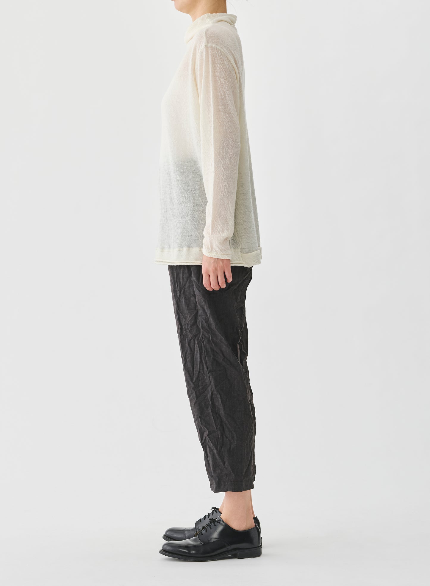 WOOL GAUZE TURTLENECK JERSEY PULLOVER