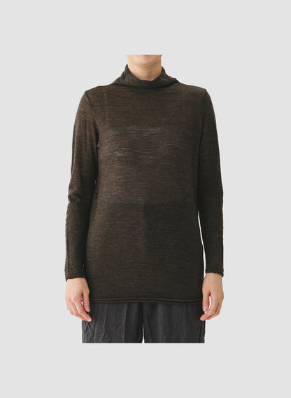 WOOL GAUZE TURTLENECK JERSEY PULLOVER