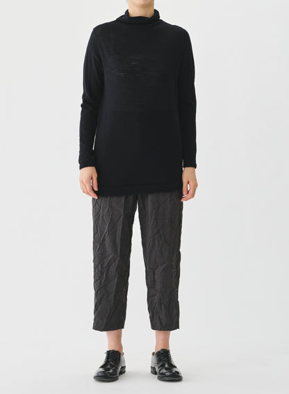 WOOL GAUZE TURTLENECK JERSEY PULLOVER