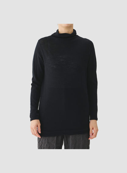 WOOL GAUZE TURTLENECK JERSEY PULLOVER