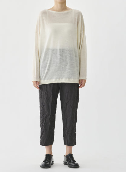 WOOL GAUZE CREW NECK JERSEY PULLOVER