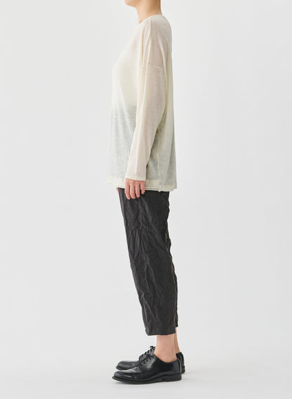 WOOL GAUZE CREW NECK JERSEY PULLOVER