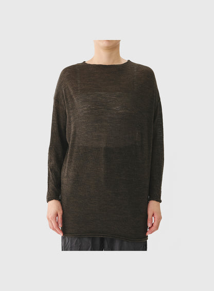 WOOL GAUZE CREW NECK JERSEY PULLOVER