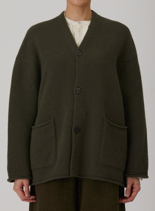 Cashmere Blend Lambs Wool Patterned Knit Cardigan