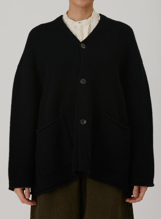 Cashmere Blend Lambs Wool Patterned Knit Cardigan