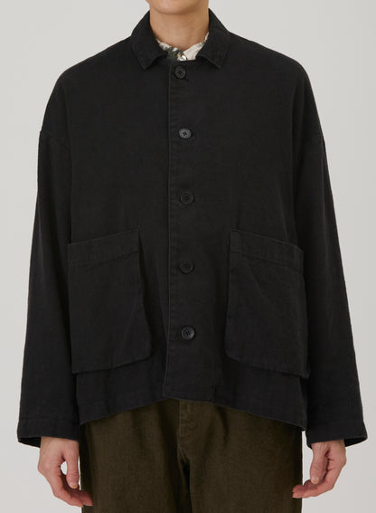 Natural Brushed Twill Relaxed Coverall Jacket