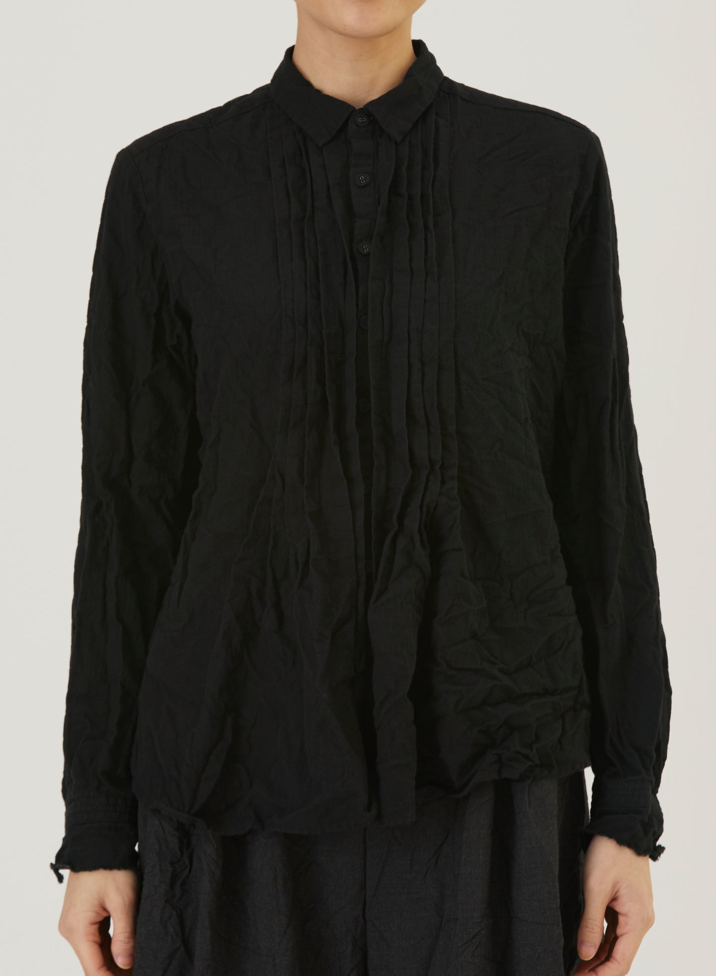 CRINKLE PIN-TUCK BLOUSE