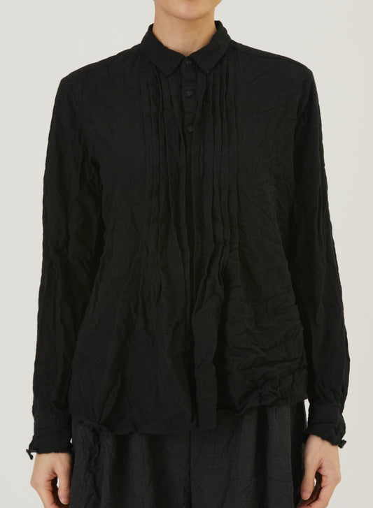 CRINKLE PIN-TUCK BLOUSE