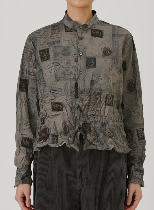 TRAVEL PRINT BLOUSE