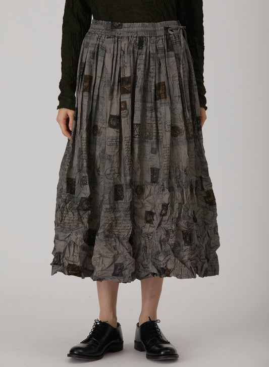 TRAVEL PRINT SKIRT