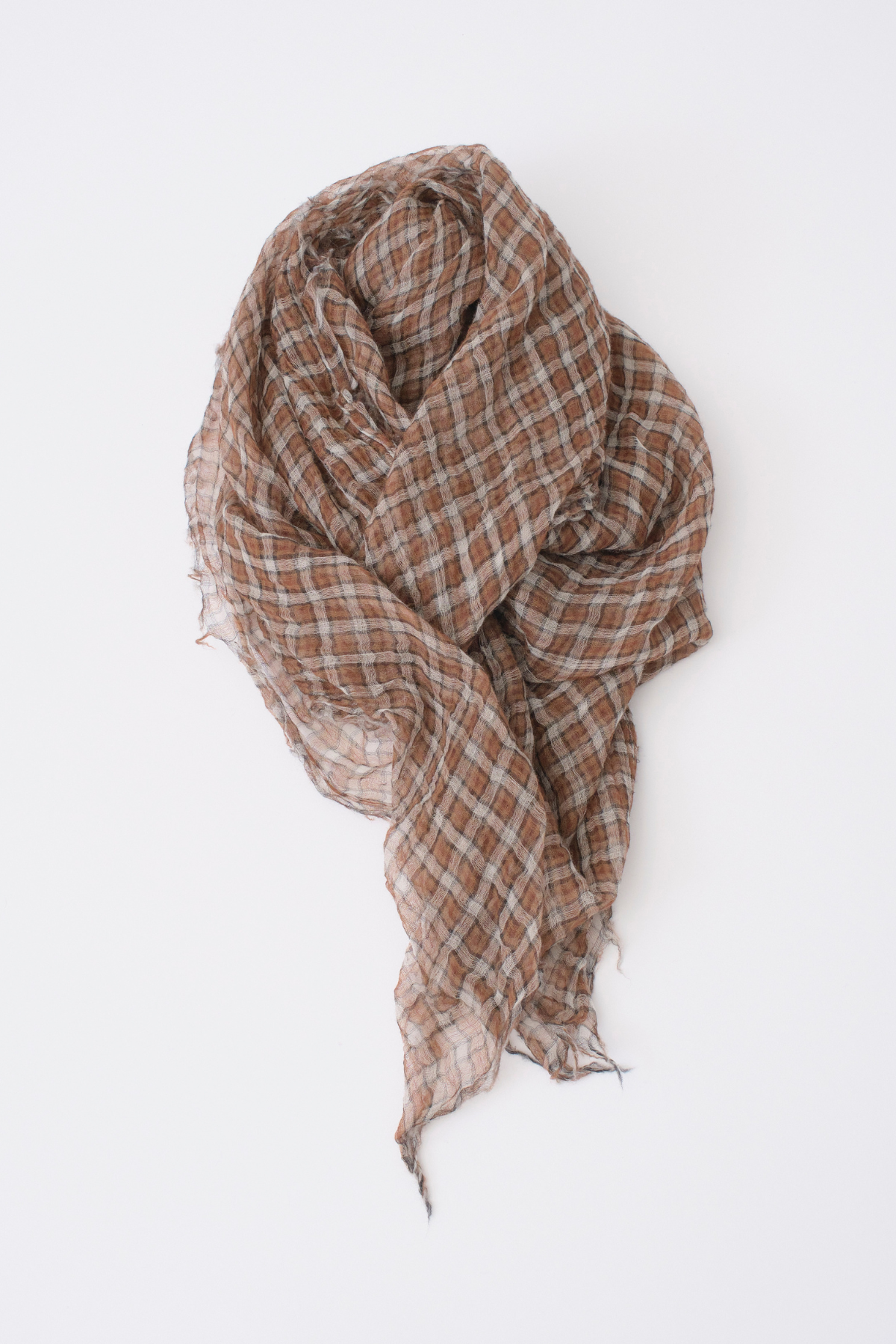 FEATHER CASHMERE CHECK STOLE