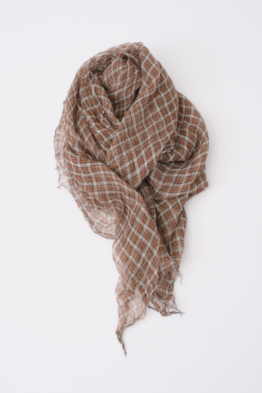 FEATHER CASHMERE CHECK STOLE