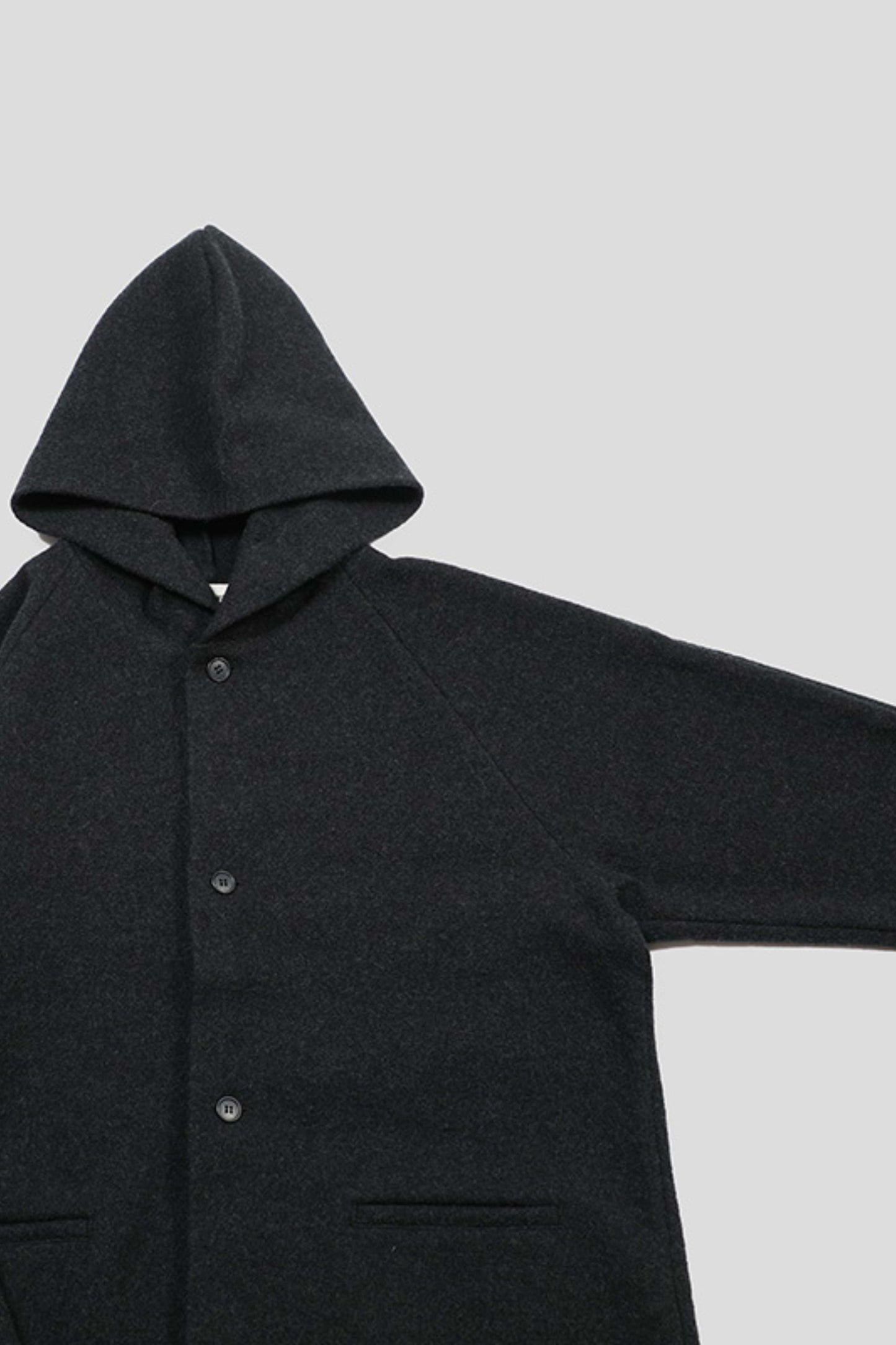 PRESS WOOL HOODED COAT