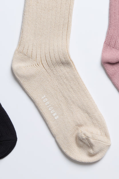 FINE COTTON RIB SOCKS