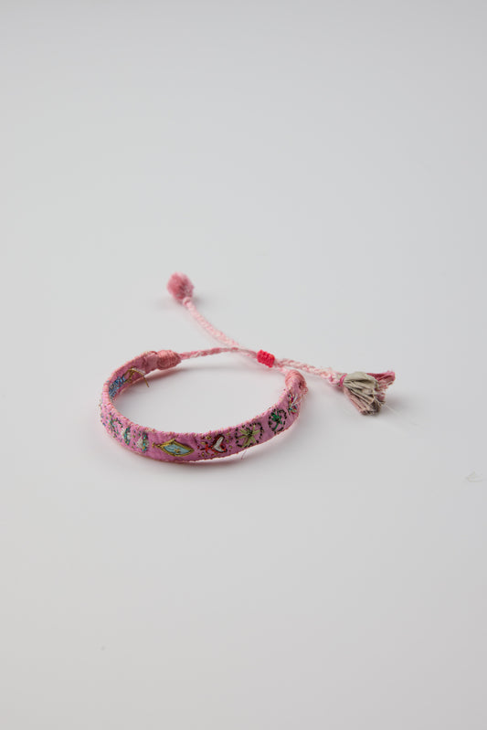 PINK EMBROIDERED BRACELET