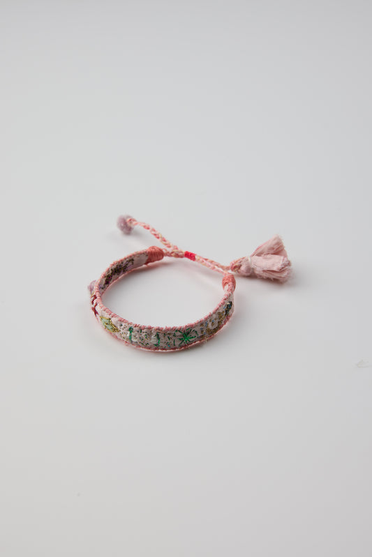 PINK EMBROIDERED BRACELET