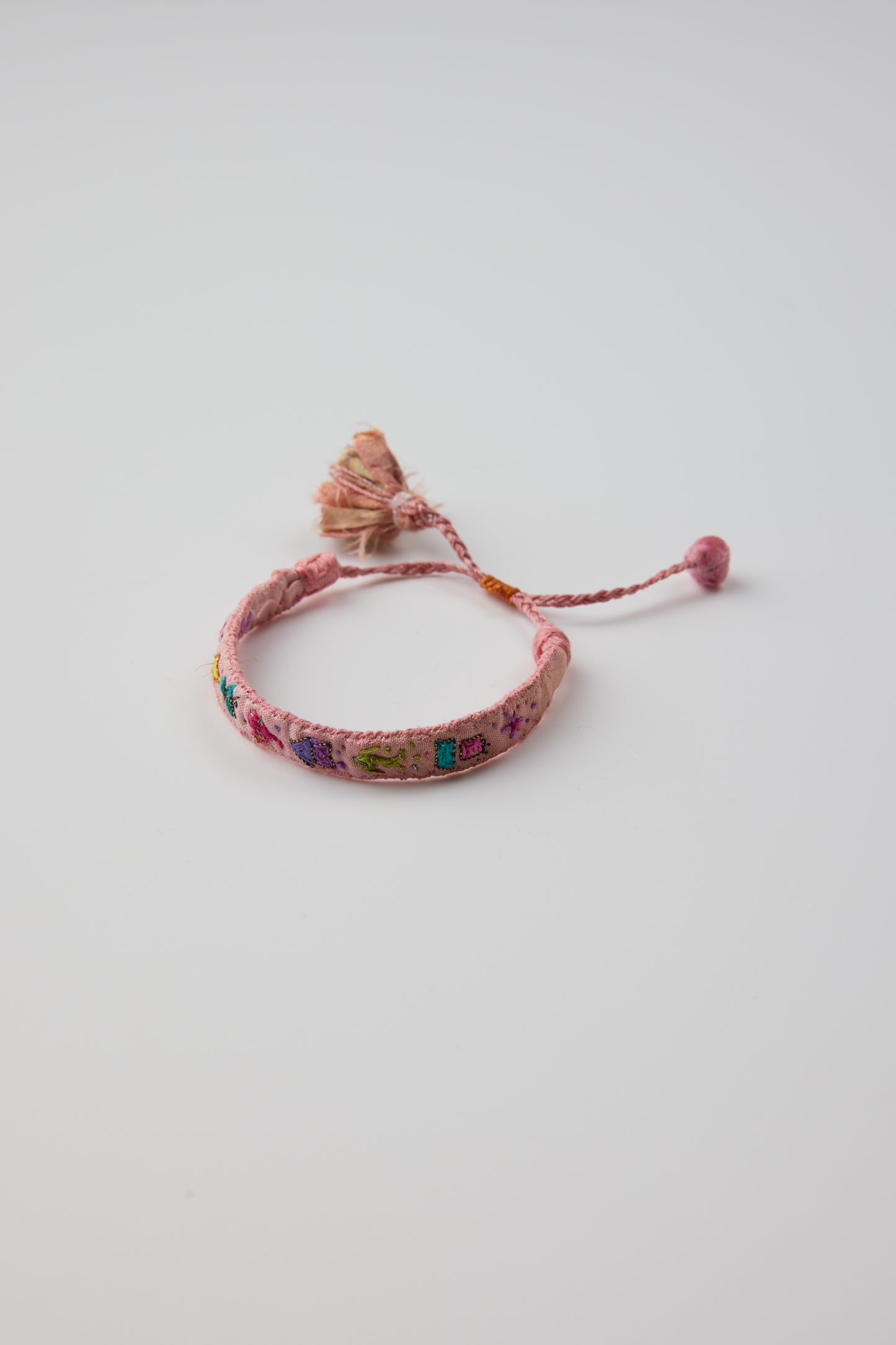 PINK EMBROIDERED BRACELET