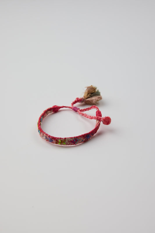 PINK EMBROIDERED BRACELET