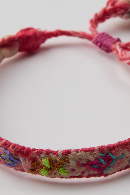 PINK EMBROIDERED BRACELET