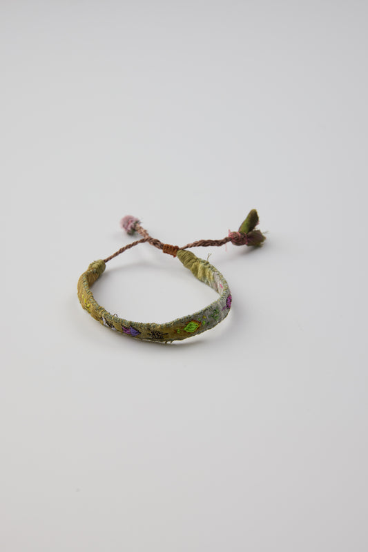 GREEN EMBROIDERED BRACELET