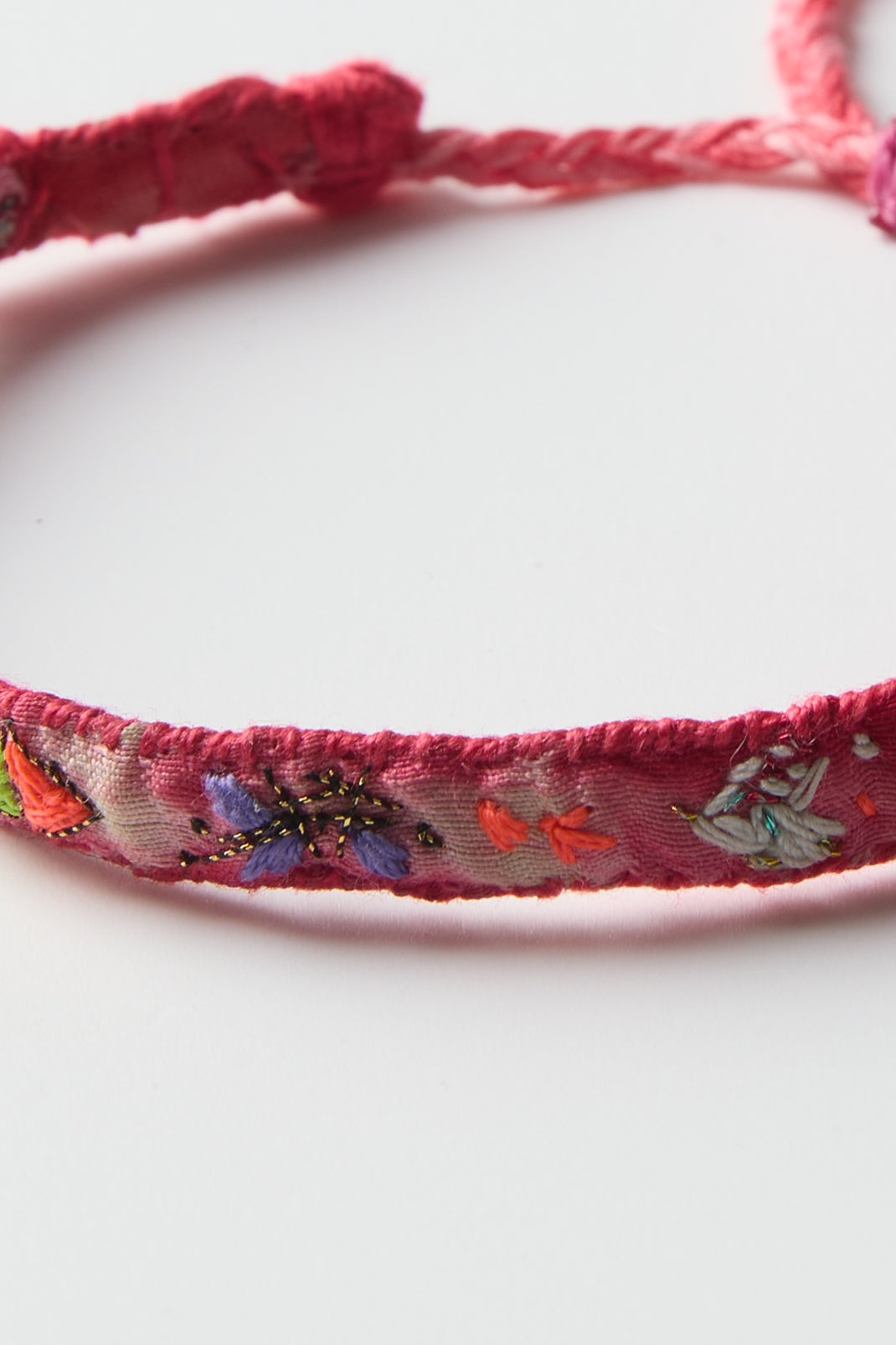 PINK EMBROIDERED BRACELET
