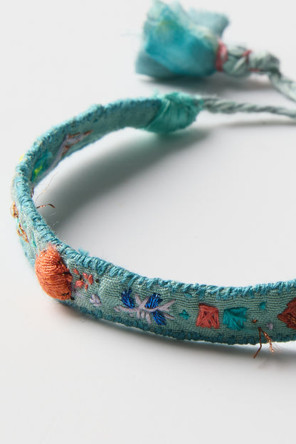 BLUE EMBROIDERED BRACELET