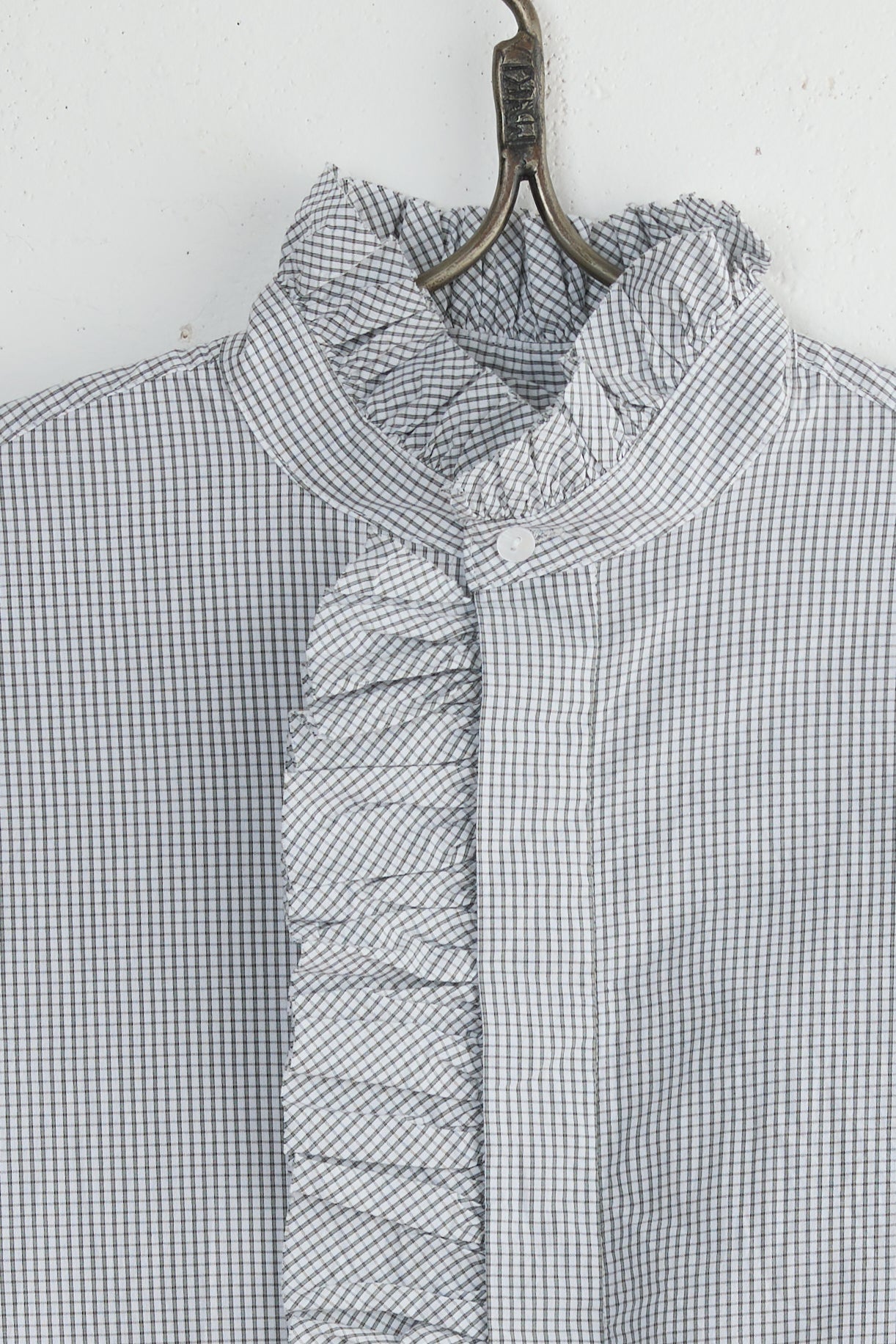 BISHOP RUFFLE PLAID SHIRT