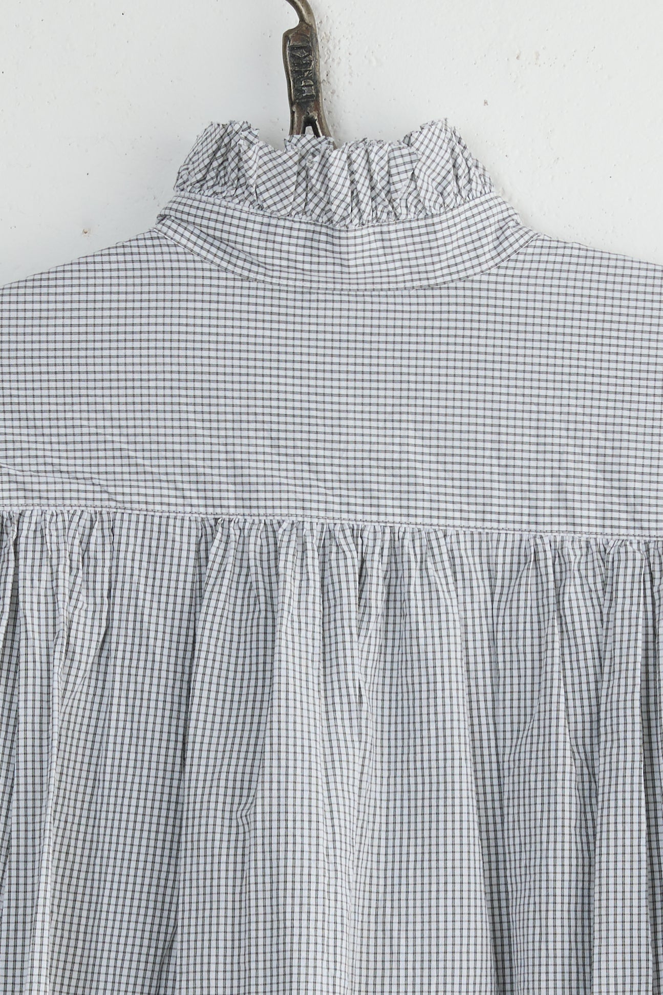 BISHOP RUFFLE PLAID SHIRT