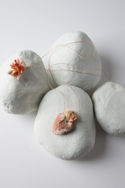 EMBROIDERED HEART NECKLACE