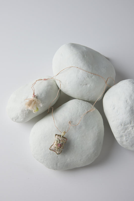 EMBROIDERED SQUARE NECKLACE