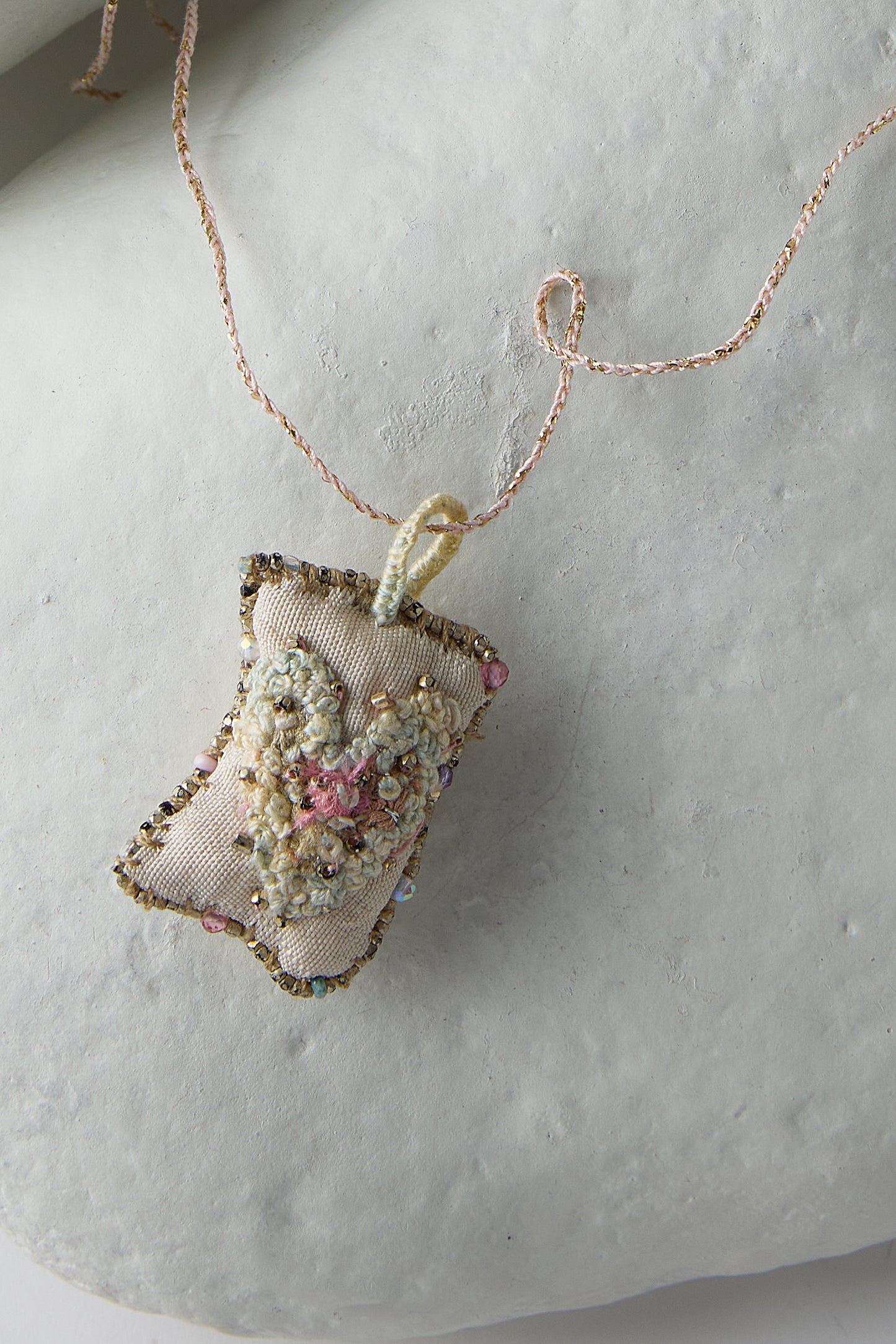 EMBROIDERED SQUARE NECKLACE