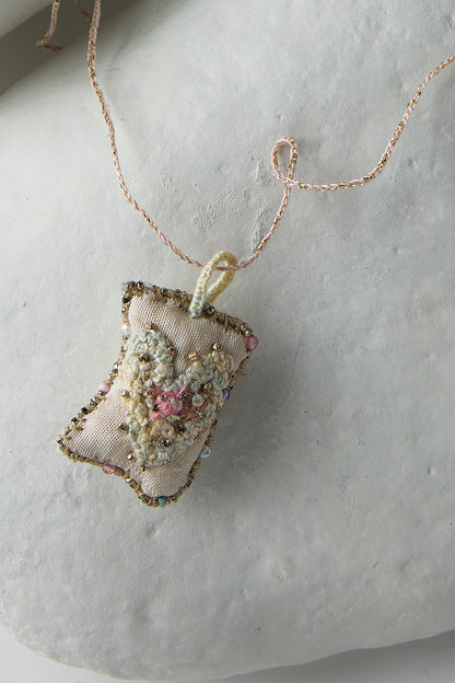 EMBROIDERED SQUARE NECKLACE