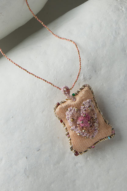 EMBROIDERED SQUARE NECKLACE