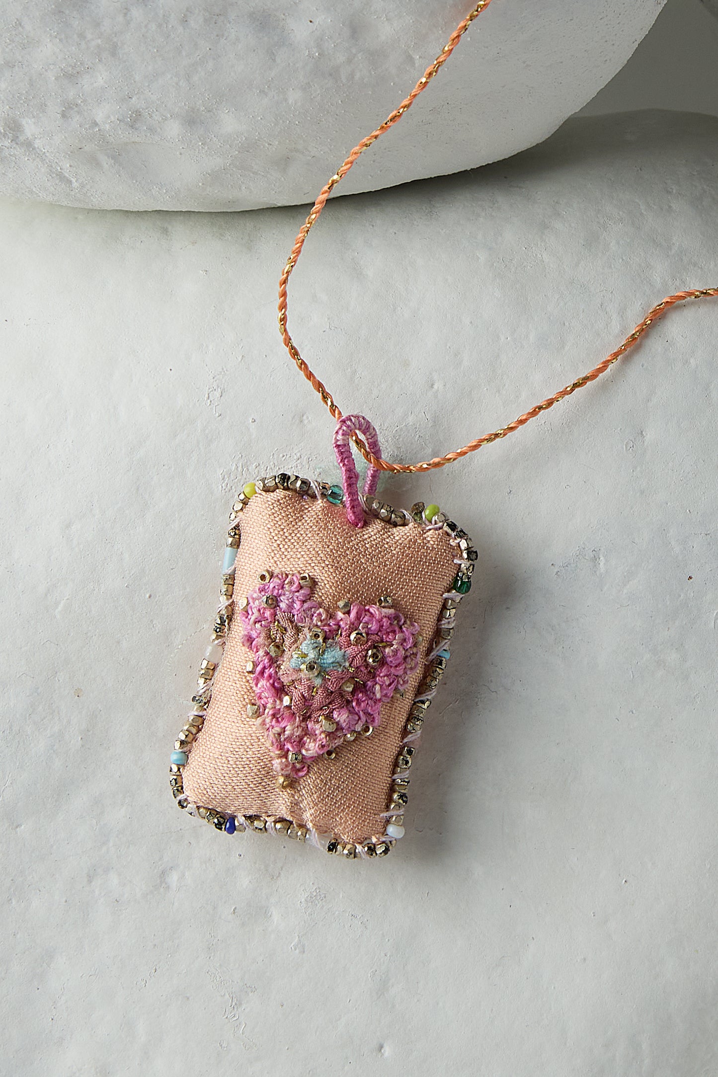 EMBROIDERED SQUARE NECKLACE