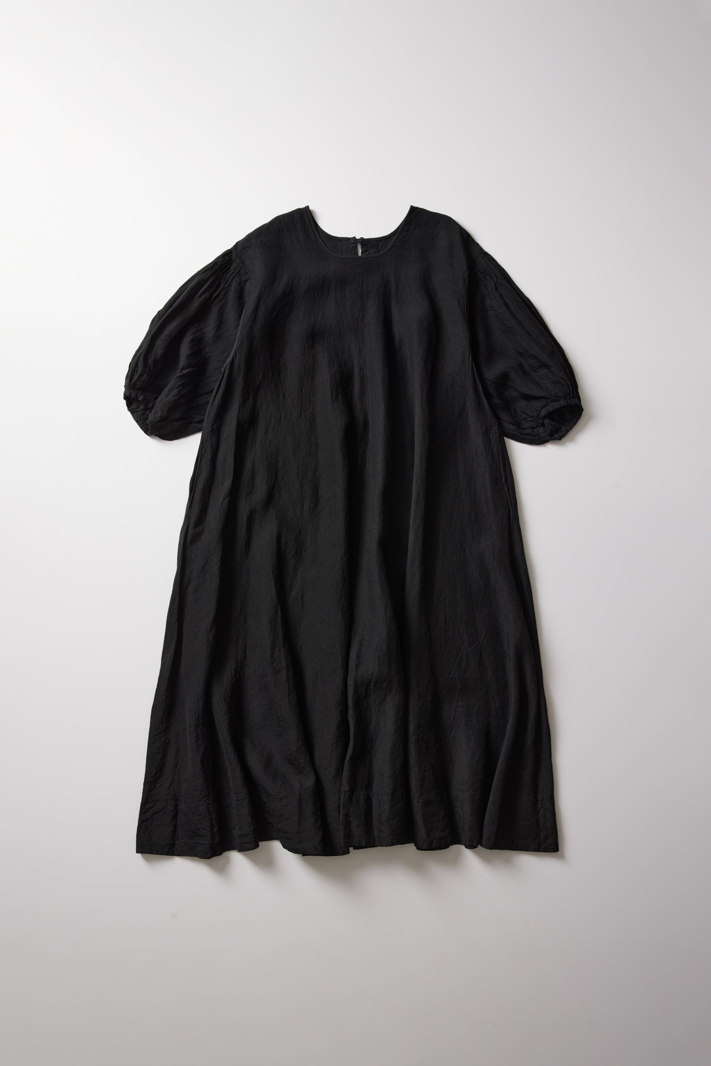 PUFFY SLEEVES LINEN DRESS / GASA / OS