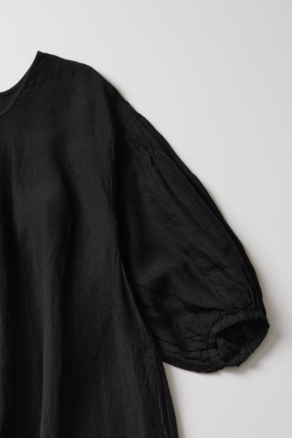 PUFFY SLEEVES LINEN DRESS / GASA / OS