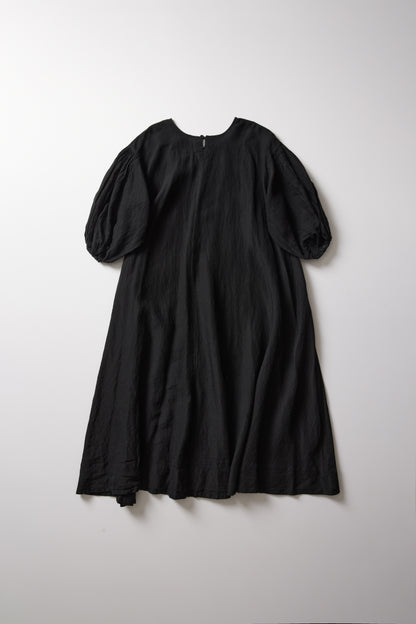 PUFFY SLEEVES LINEN DRESS / GASA / OS