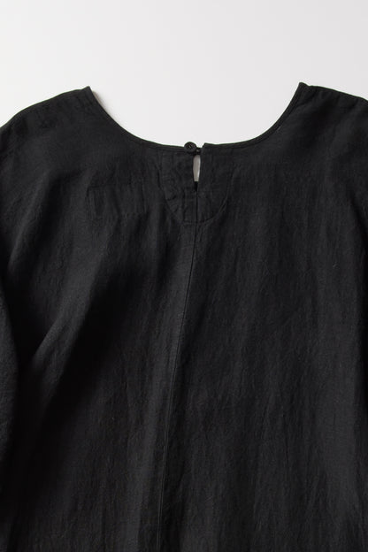 PUFFY SLEEVES LINEN DRESS / GASA / OS