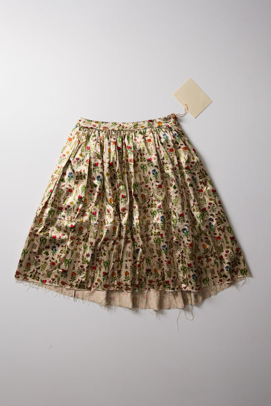 PETITE FLEURS SILK SKIRT