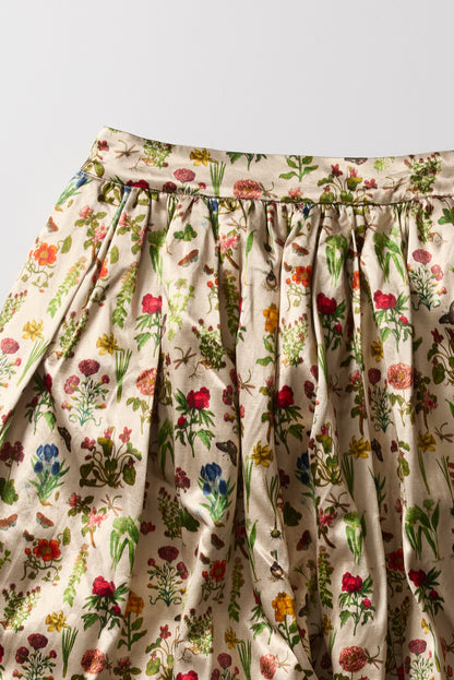 PETITE FLEURS SILK SKIRT